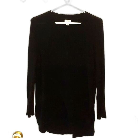 J. Crew Black Crew Neck Sweater tunic top j.crew factory - Picture 3 of 11
